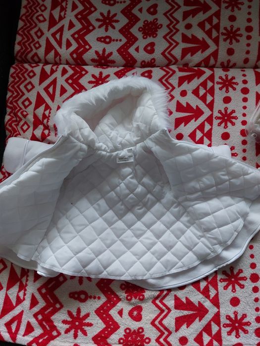 Ubranko zimowe do chrztu dla dziewczynki 62