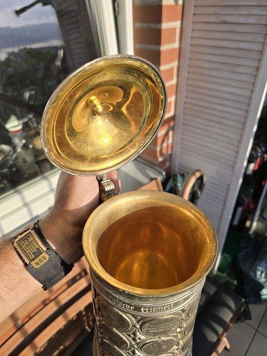 Kufel monetowy niemiecki 19 wiek. 34 cm. 1960 gram.