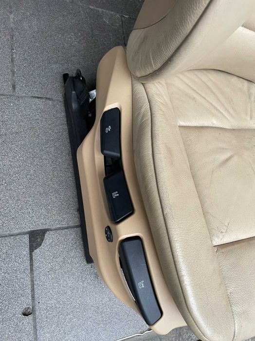 Bmw x3 e83 skóra krem komplet foteli boczki Europa przed lift lędźwie