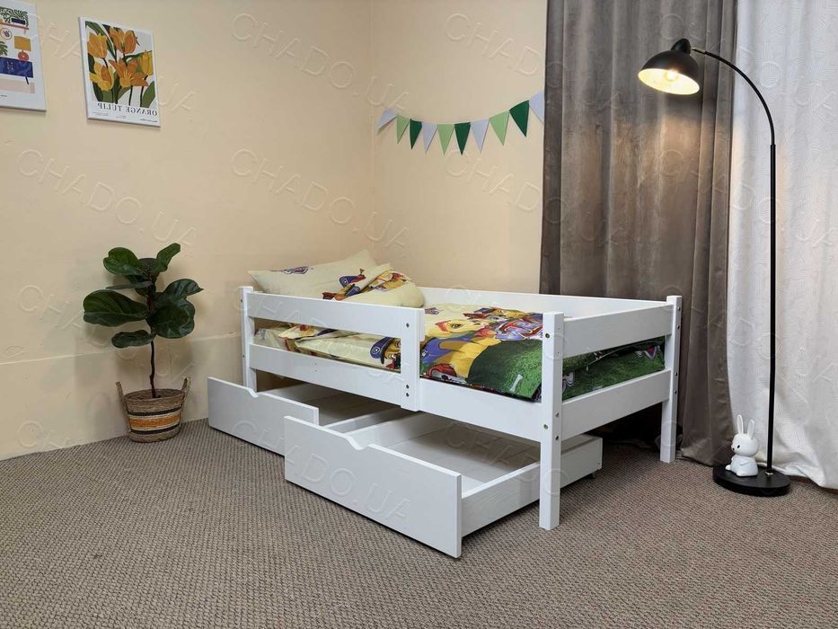 Дитяче ліжко з Матрацом з Матрацом 80x200 фарбоване дерево, кровать