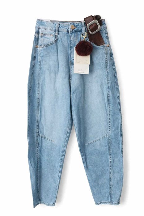 Jeansy MSara Balloony wysoki stan z paskiem Nowość XL