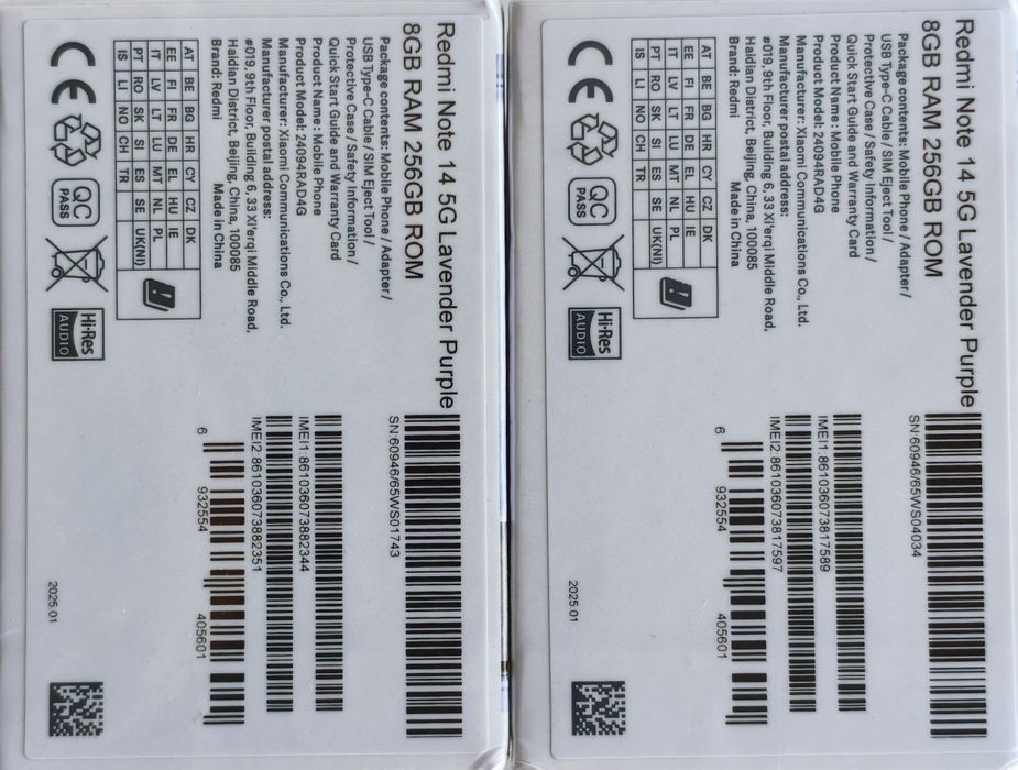 Redmi note 14 5G 6*128/8*256 Global Version  New