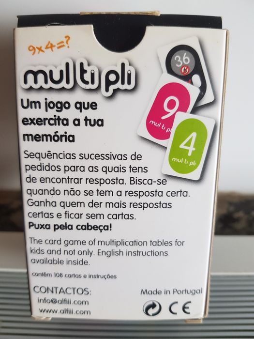 Jogo Didático MULTIPLIi - Cartas Tabuada Multiplicação