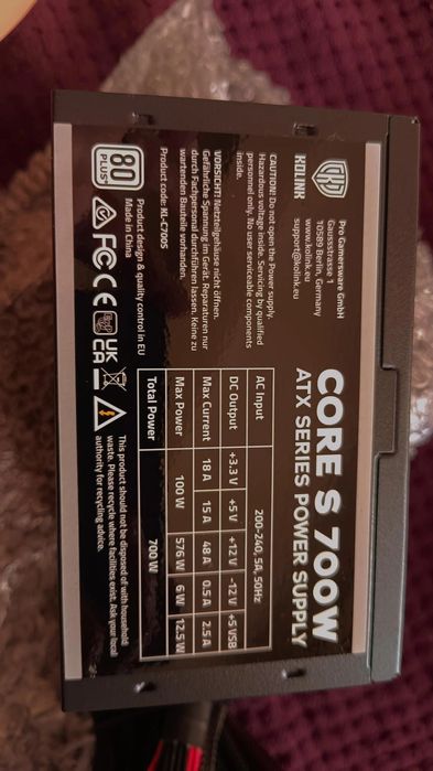 KOLINK CORE Power Supply - 700 W - 80 PLUS64750806020609120