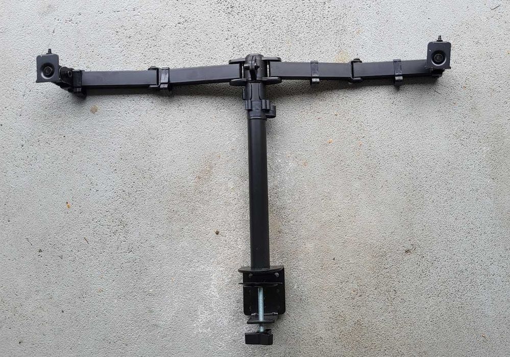 Uchwyt na Dwa Monitory Extra Mocny Regulowany Uniwersalny Biurkowy P-ń