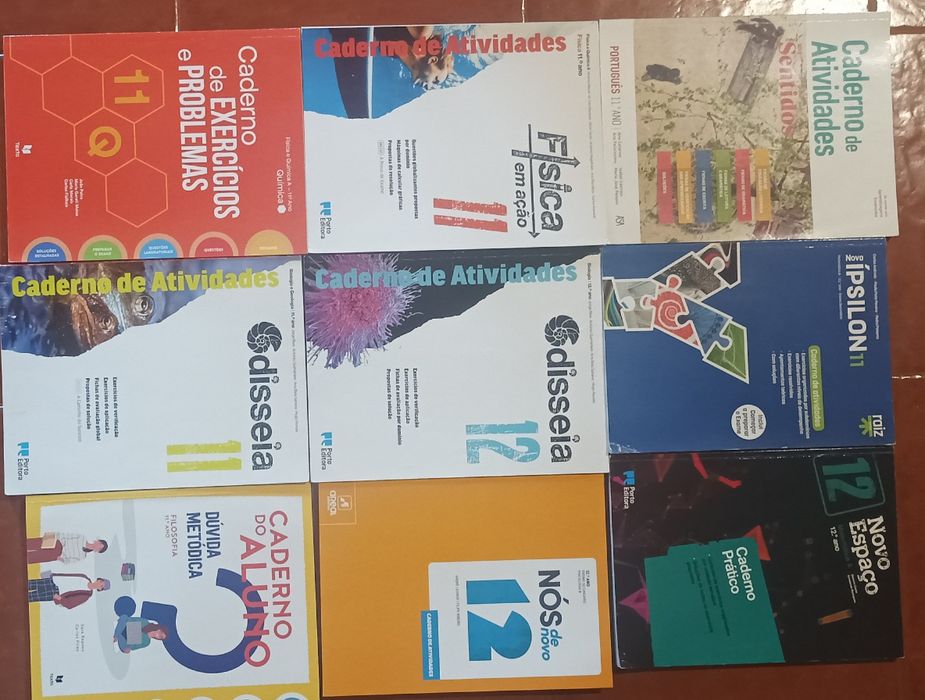 Cadernos de atividades.