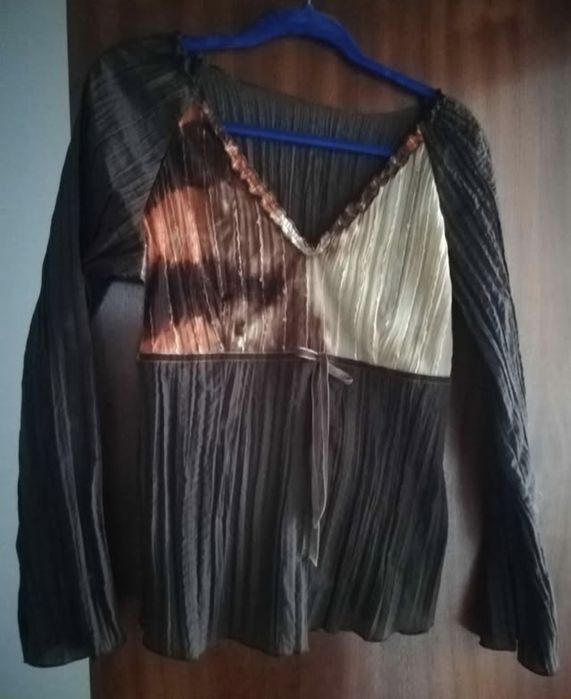 Blusa castanho e beje