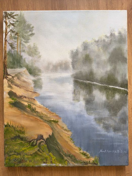Obraz 40x50 akryl, las, rzeka