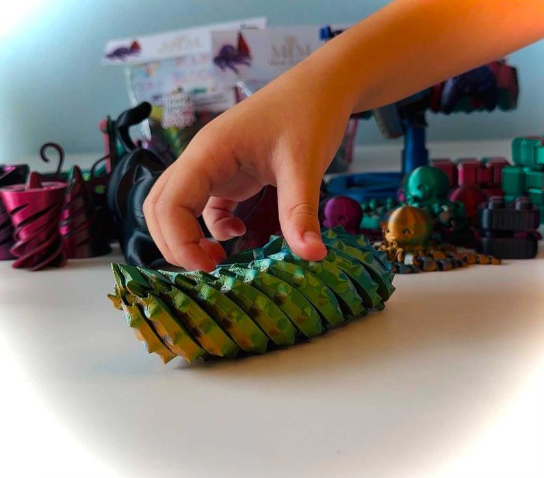 Bola Fidget Sensorial Espinhosa Impressão 3D | Brinquedo Anti-Stress
