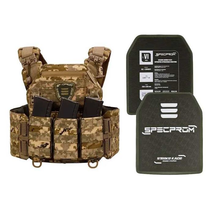 Бронежилет 6 класу ДСТУ Піксель Вага 6.2 кг Виробництво УКРАЇНА