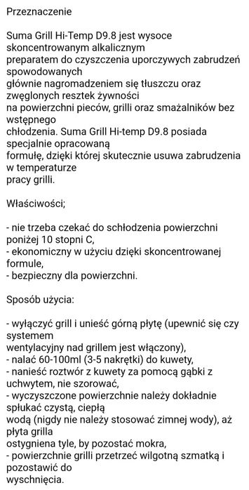 Preparat do czyszczenia pieców, smażalników i grilli  Diversey Suma