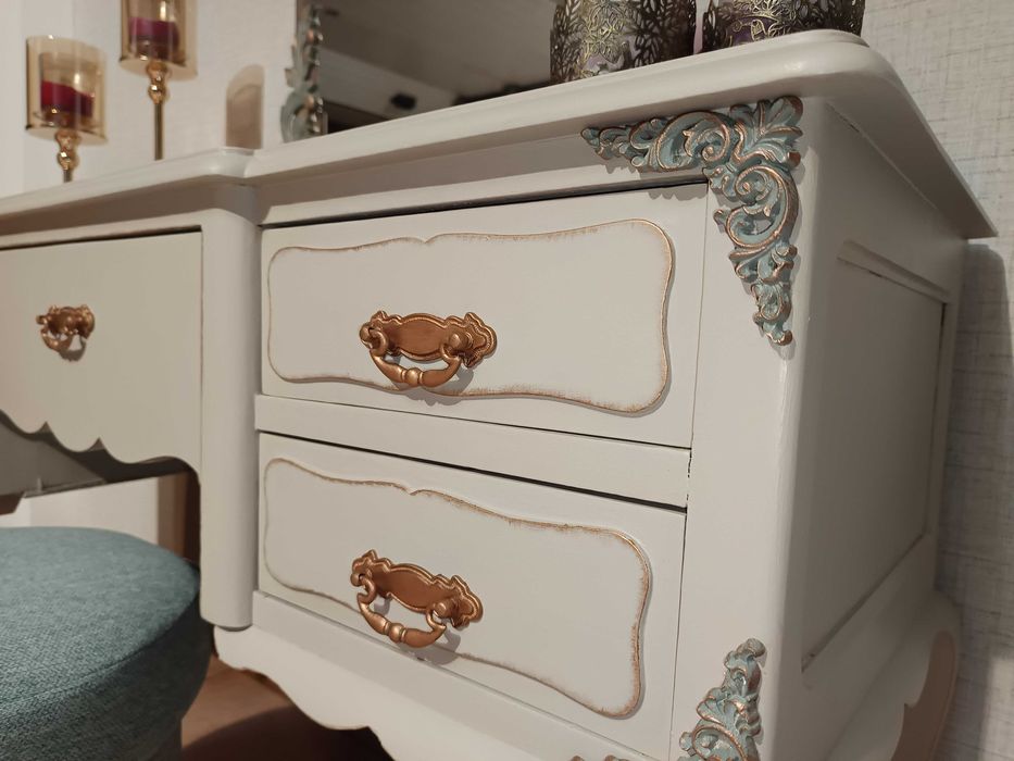 Dressing Table/Vanity with Stool and Mirror64575442977793121