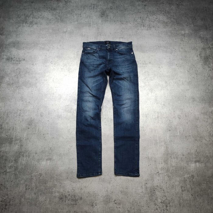 MĘSKIE Spodnie Slim Fit Granatowe Hugo Boss Eleganckie PREMIUM Classic