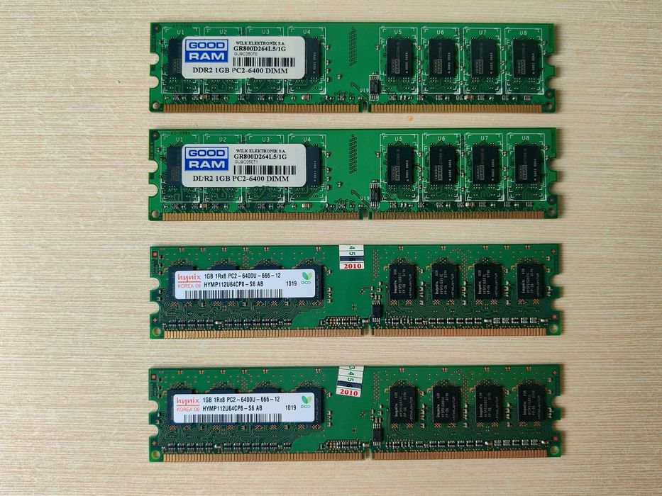 Продам оперативну пам'ять DDR2 1Гб (PC2-6400, 800Mhz), 4 планки