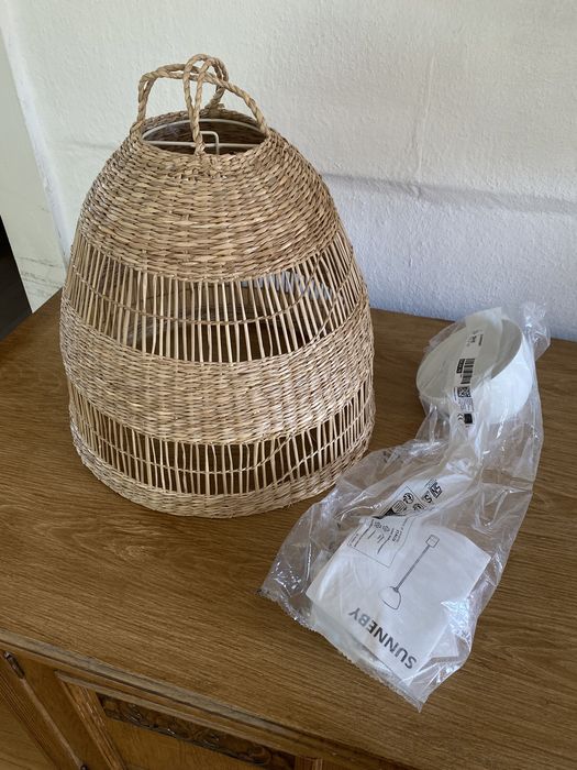 Klosz TORARED 36cm slomiany boho, z oprawka