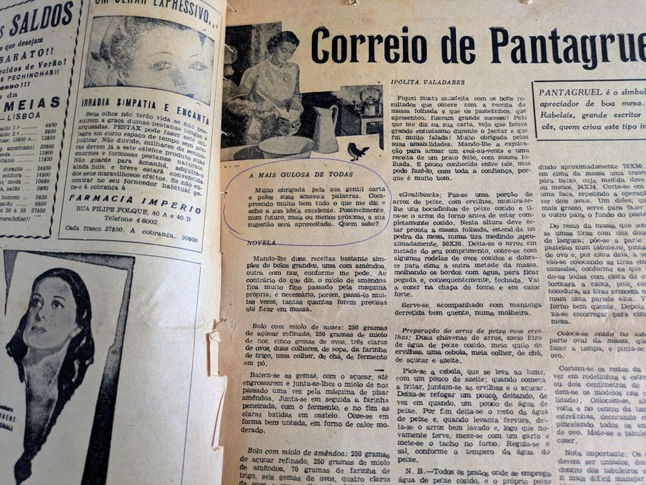 Fol.do Correio PANTAGRUEL-Rev. MODAS e BORDADOS - Vida Feminina,1946/7