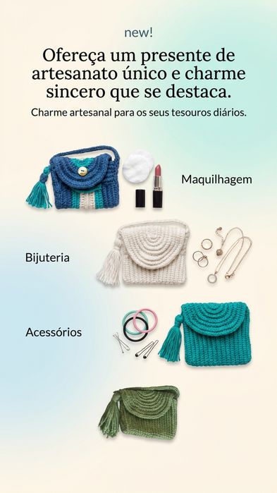 Bolsinhas artesanais em crochet