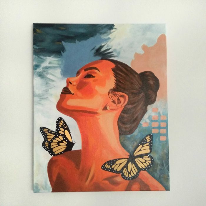 Quadro original pintado a tinta acrílica