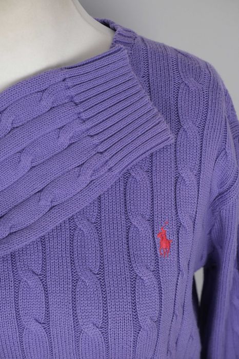 Ralph Lauren warkoczowy bawełniany sweter damski r XL