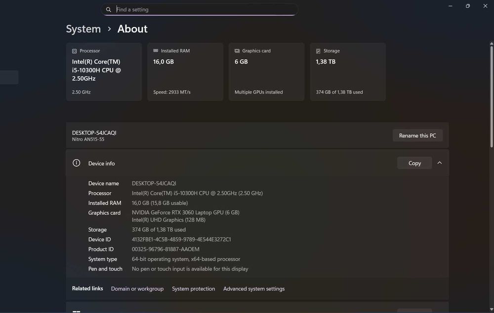 laptop komputerowy Acer Nitro 5 An 515-55