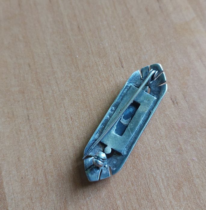 Stara broszka srebro I onyks