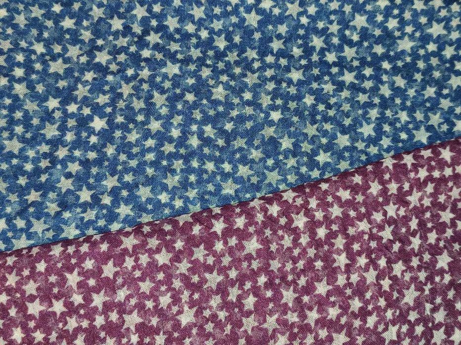 Шаль, палантин із жатої легкої тканини, в білих зірочках.