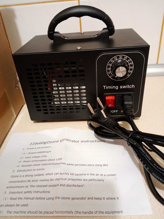 Generator ozonu , czarny ozonator. dezynfekcja astma po zalaniu roztocza kurz