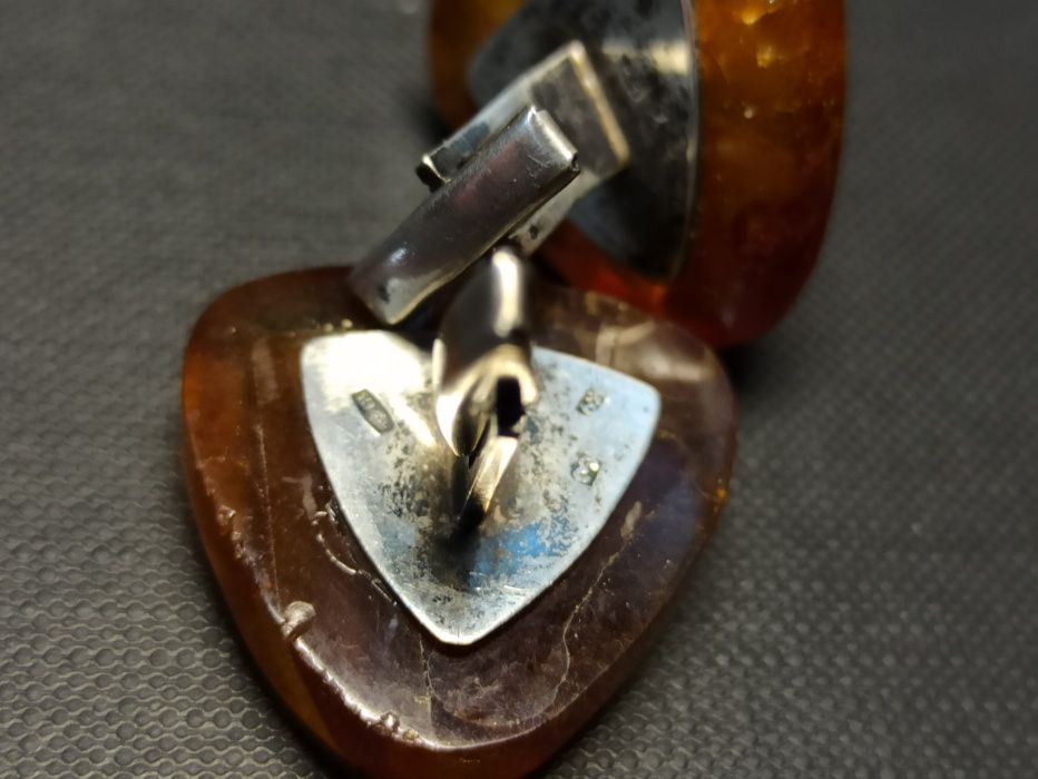 Запонки серебро 875  "Русские Самоцветы"