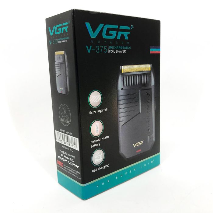 Електробритва VGR V-375 шейвер триммер IPX4 USB для бороды волос усов