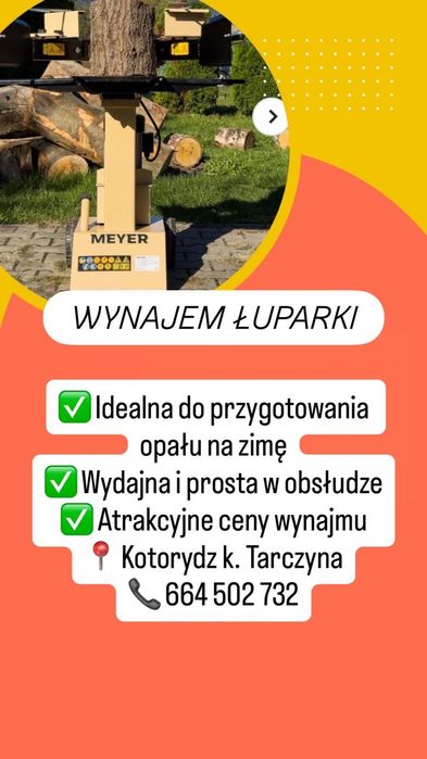 Wynajem Łuparki do Drewna *230V*NIE MĘCZ SIĘ SIEKIERĄ**