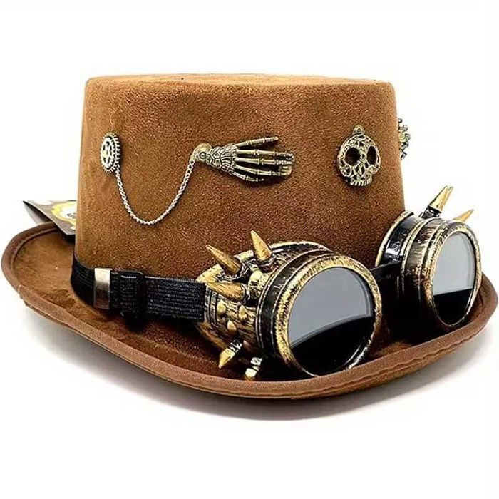 Punkowe okulary, gogle  przeciwsłoneczne z gumowym paskiem.