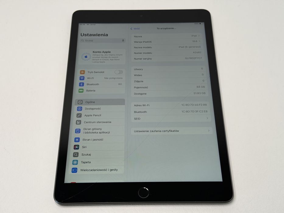 iPad 9. gen. (A2602) - 64GB - faktura VAT 23%