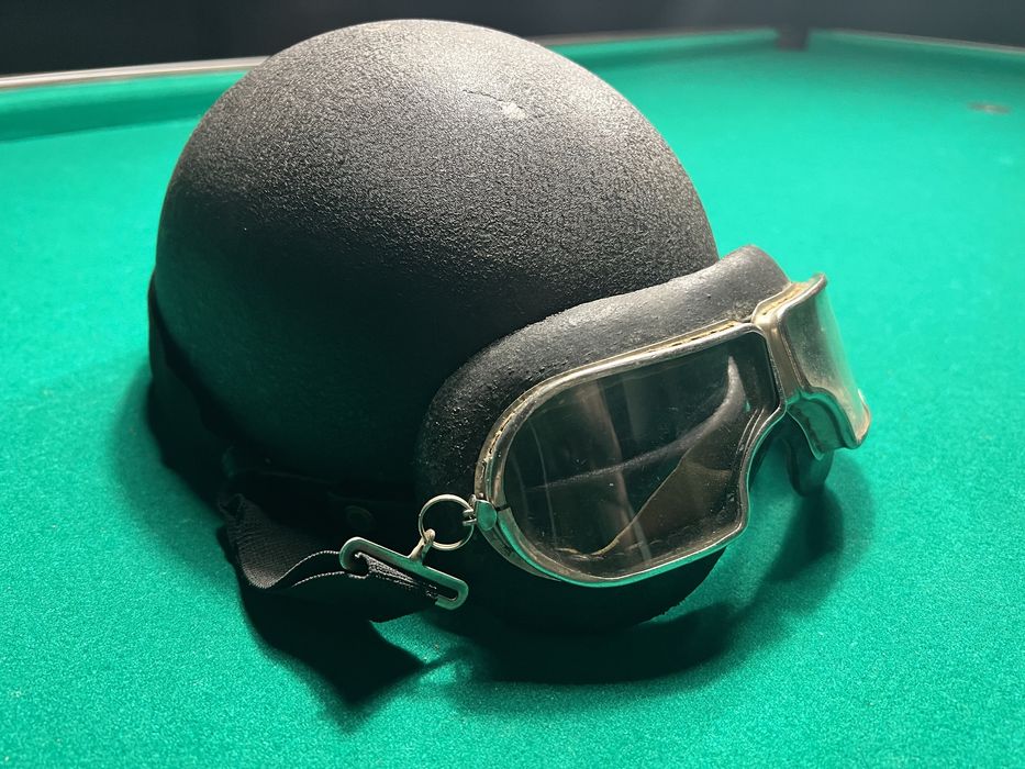 Stary kask Geno Paris orzeszek + gogle vintage