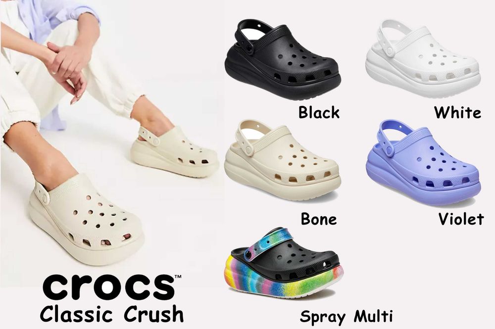 Новинка! CROCS Classic Crush Кроксы сабо на платформе