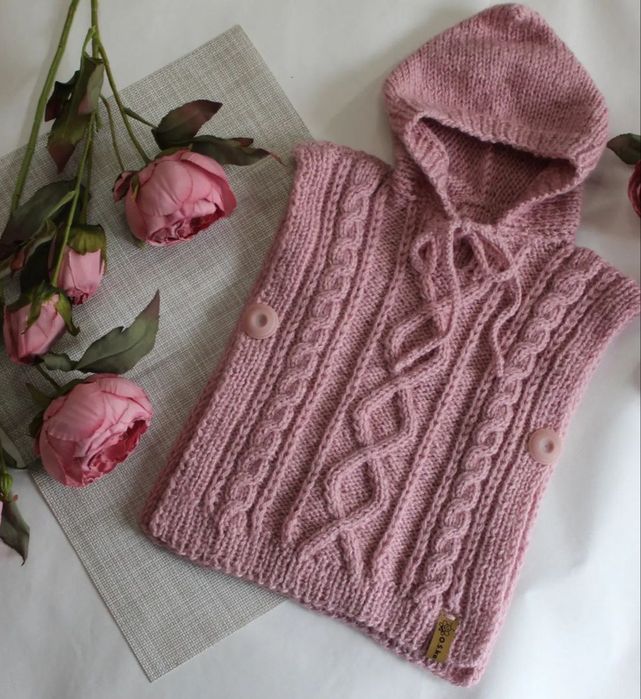 Пончо на дівчинку 12-18 місяців (ручна робота)