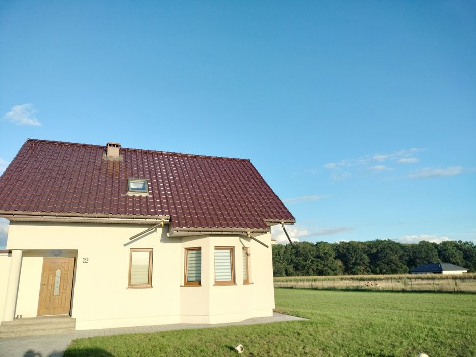 Wolnostojący dom z garażem i dużą działką.