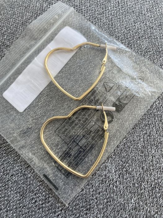 Kolczyki serca zlote nowe