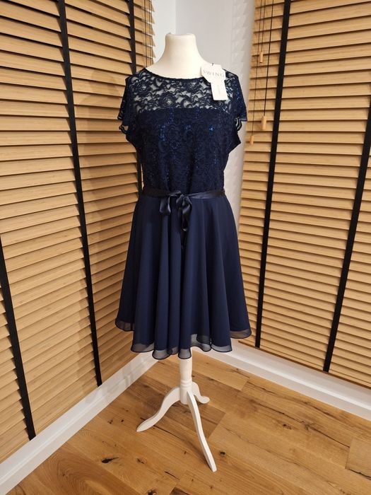 Swing, damska sukienka koktajlowa, r. 4XL/5XL