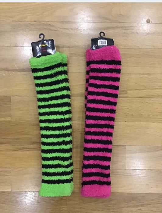Гетри підколінки мітенки пухнасті травичка полосаті носки