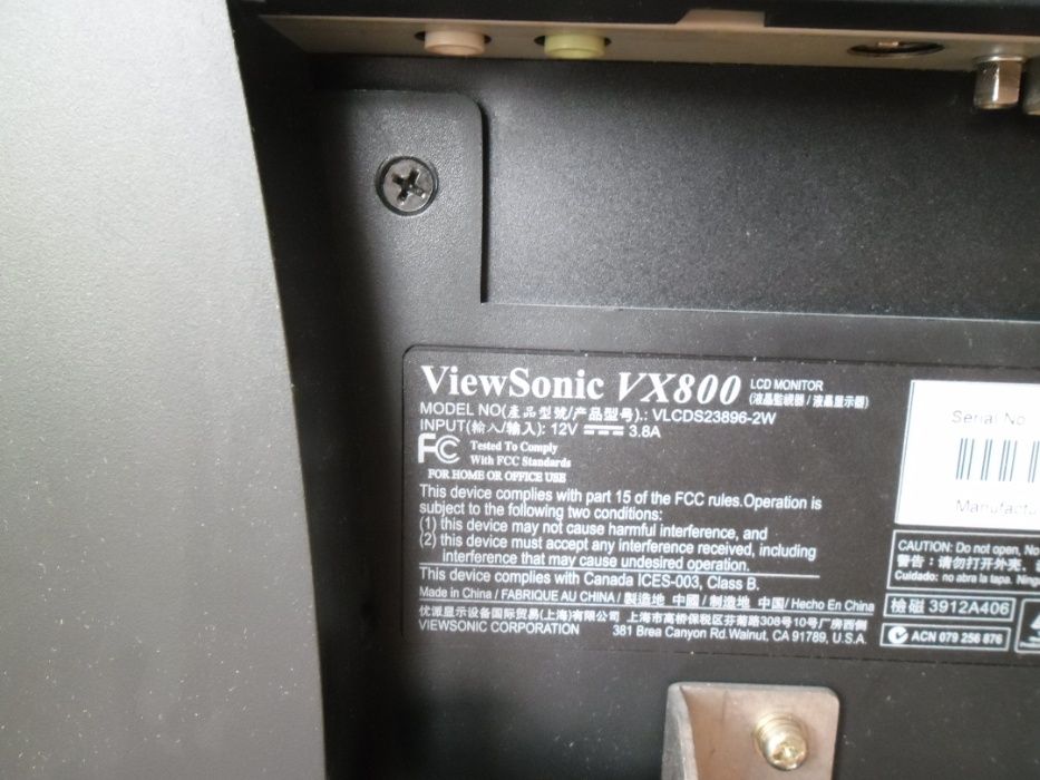 Монитор ЖК ViewSonic VX800