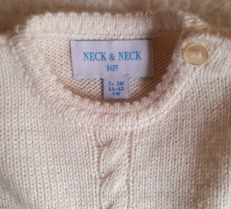 Camisola Neck & Neck, em lã e alpaca. Tamanho 0 a 3 meses