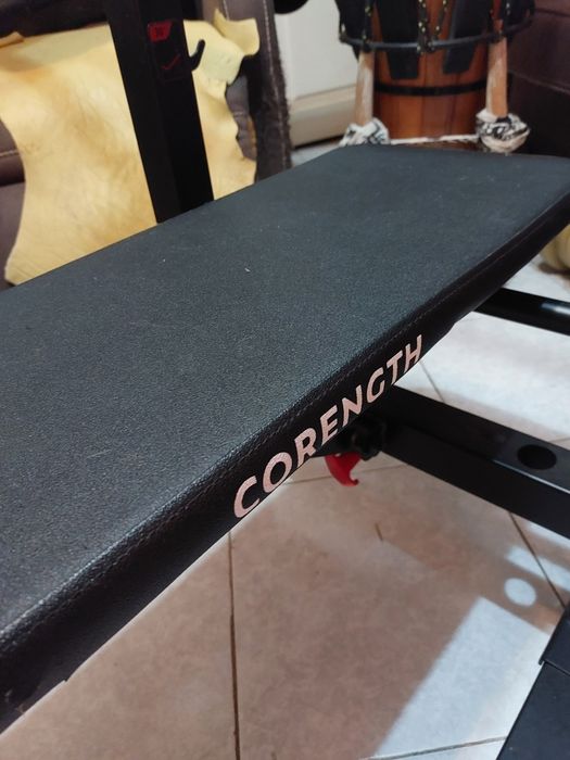 Banco de musculação + barra + 2 bolachas de 10kg cada