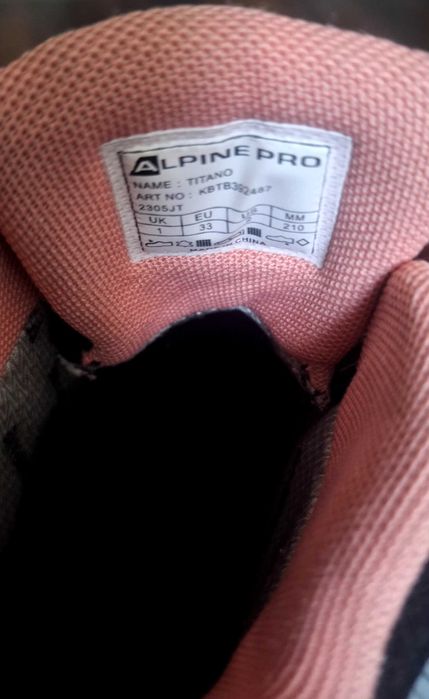 Buty trekingowe dziewczęce zimowe Alpine Pro 33