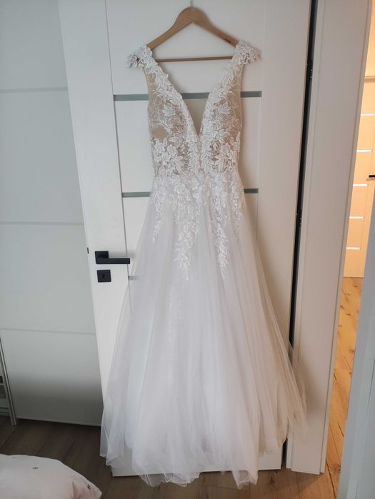 Suknia ślubna I 173cm wzrostu I rom. M/L szyta na miarę