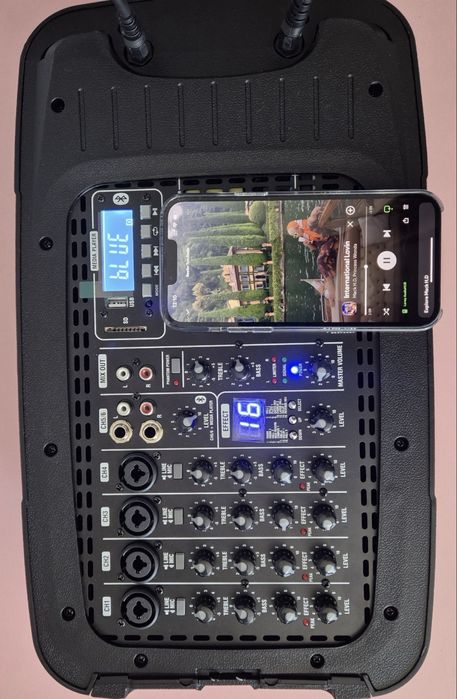 Para Aluguer: Coluna de som, tripe, 2 microfones e mesa de mistura