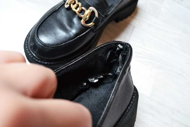 Czarne buty mokasyny na platformie loafersy oksfordy 39 creepersy