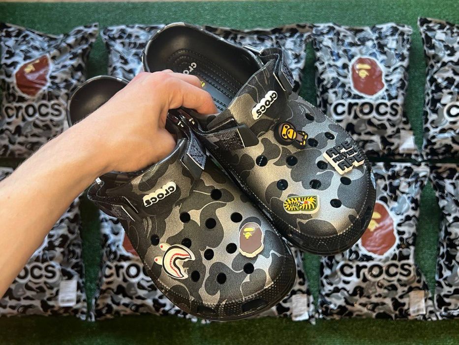 ‼️ Акція ‼️ Crocs Bape бейп крокси | тапки крокс на лето бейп