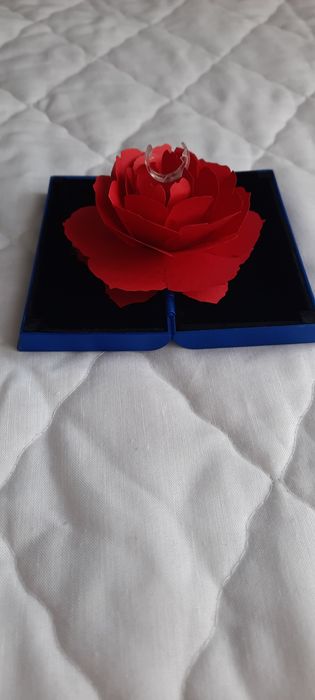 Caixa de anel c/rosa