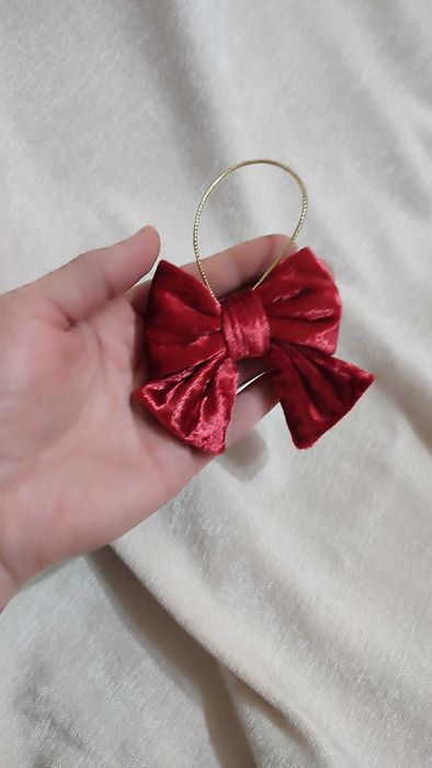 Новорічний декор -оксамитовий (велюрових) бант