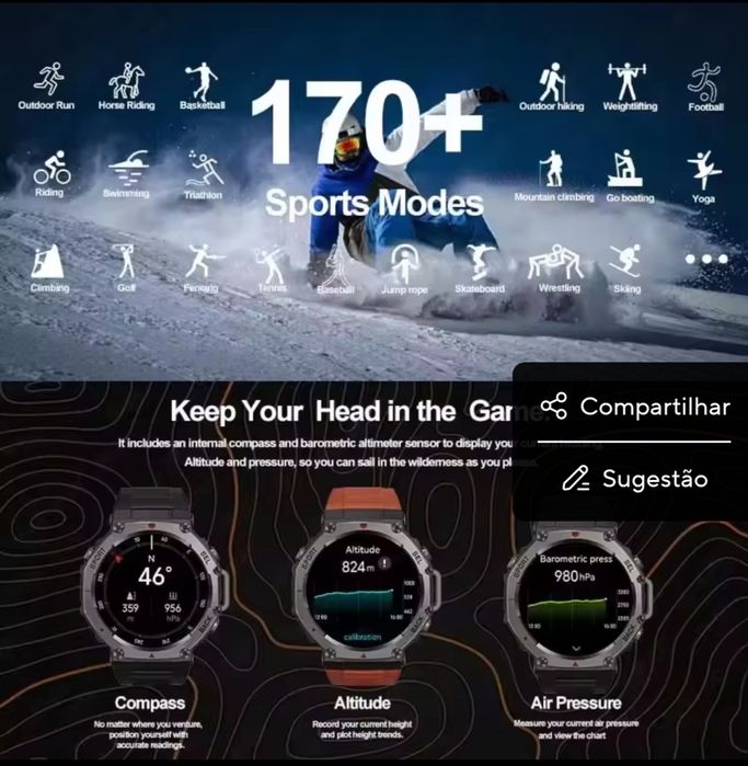 Relógio GPS  desporto